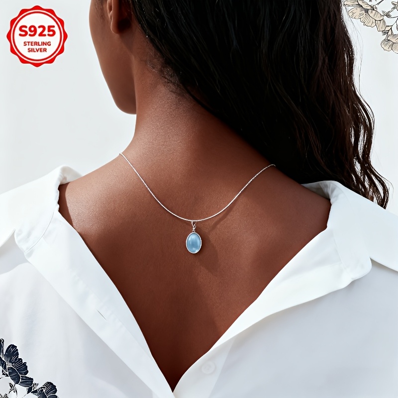 Unisex 925 Silver Box Chain with Blingbling Zirconia Pendant Necklace